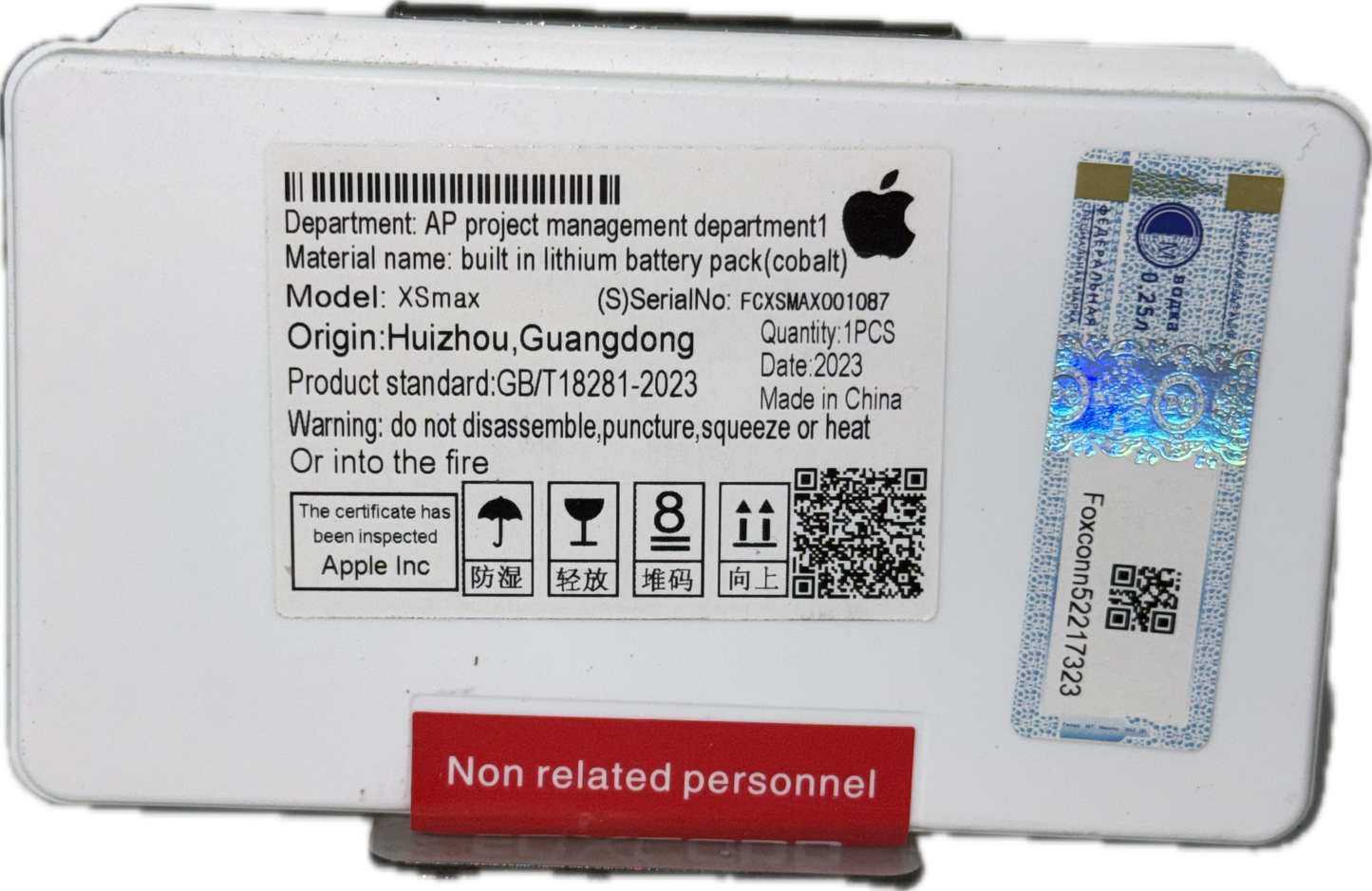 Bateria iPhone Xs Max Con flex - FOXCONN.